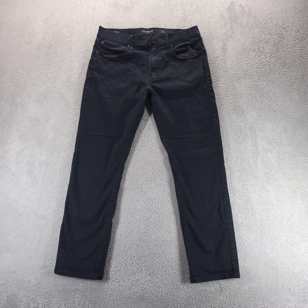 Lucky Brand Jeans Mens 33x30 Black 121 Slim Straight Dark Wash Stretch Comfort